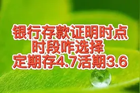 开银行存款证明时点和时段啥区别？定期存款利息4.7，活期利率3.6视频封面
