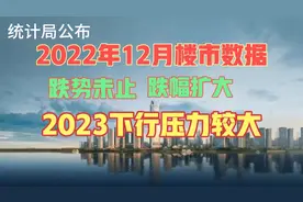 统计局公布2022年12月楼市数据，跌势未止。视频封面