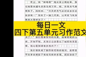 每日一文：四年级下册第五单元习作优秀范文视频封面