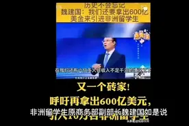 原副部长随便就要国家拿出600亿引进非洲留学生，口出狂言，吓人视频封面