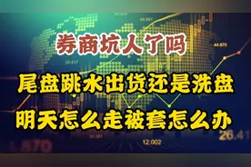 券商坑人了吗？尾盘跳水出货还是洗盘，明天怎么走被套怎么办视频封面