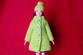 钩针编织芭比娃娃冬季大衣外套教程