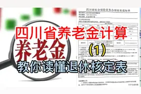 四川省养老金计算方法，（1）教你读懂退休核定表视频封面