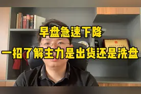 早盘快速下跌一招了解主力是洗盘还是出货视频封面