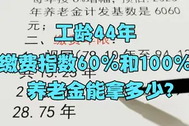 工龄44年，单位60%和灵活就业100%缴费，退休养老金共拿多少？视频封面