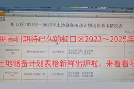 朋友们期待已久的的虹口区2023～2025年土地储备计划表格出炉啦～视频封面