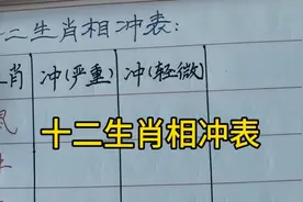 十二生肖相冲表，赶紧收藏起来吧视频封面