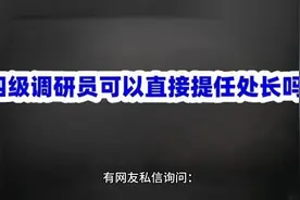 四级调研员能否直接晋升为处长？视频封面