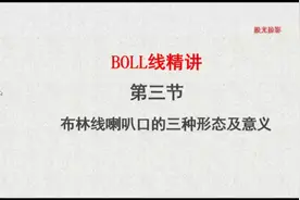 布林指标精讲，第三节，布林线喇叭口的三种形态及市场意义