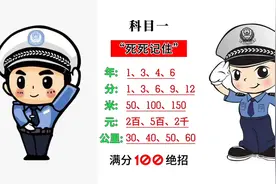 科目一考试，死死记住年，分，米，元，公里，这几个数字口诀！