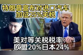 美对等关税税率：欧盟20%日本24%！进口汽车加征25%关税视频封面