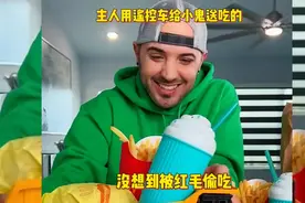 主人用遥控车给小鬼送吃的，没想到被红毛偷吃视频封面
