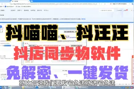 抖汪汪、抖喵喵抖音同步物流软件，免解密、一键发货！