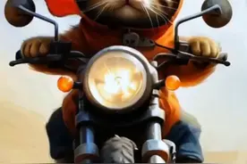 #萌宠之橘猫骑摩托车视频封面