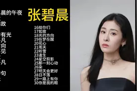 张碧晨经典歌曲精选三十首，分享给大家聆听收藏点赞评价！谢谢！