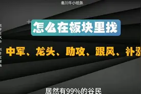 怎么在板块里找中军、龙头、助攻、跟风、补涨#股票 #股票知识 #