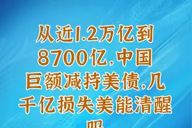 从近1.2万亿到8700亿，中国巨额减持美债，几千亿损失美能清醒吗视频封面
