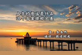 散文欣赏《人生的意义是什么，这个答案堪称完美》作者：水木然