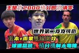 王楚钦清除2000积分，张本雨果全面反扑，国际乒联算法太毒辣视频封面