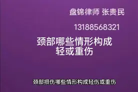 颈部哪些损失构成轻伤或重伤-盘锦律师张贵民视频封面