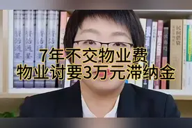 7年不交物业费，物业讨要3万元滞纳金，这合理吗？ #物业视频封面