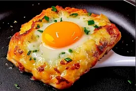 第一次见这种方法做鸡蛋吐司，5分钟出锅，孩子天天点名吃