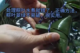 处理粽叶水煮就错了，正确方法，粽叶翠绿不易破，很实用。视频封面