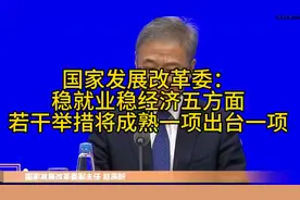 国家发展改革委：稳就业稳经济五方面若干举措将成熟一项出台一项视频封面