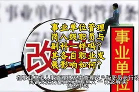 事业单位管理八级职员与副科一样吗？其各自职业发展影响如何？视频封面