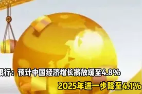 世界银行：预计中国经济增长将放缓至4.8%，2025年进一步降至4.1视频封面