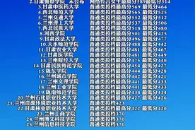 甘肃省2024年25所本科院校物理类平行志愿投档分数线