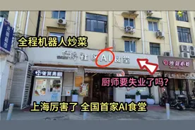 全国首家AI食堂在上海开业了！全程机器人炒菜，素菜4元荤菜6元视频封面