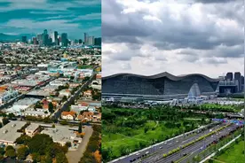 航拍美国第二城洛杉矶和四川最大城市成都，没想到差距这么大了视频封面