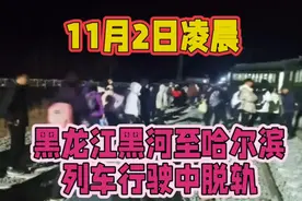 11月2日凌晨，黑龙江黑河至哈尔滨一列车行驶过程中发生脱轨视频封面