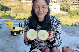 丑苹果有冰糖心了，脆脆甜甜真好吃，三嫂又回购15斤给家人吃视频封面