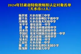 2024年甘肃省特级教师拟认定对象名单（天水市12人）视频封面