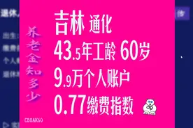 吉林通化，工龄43.5年，个人账户9.9万，60岁退休养老金计算视频封面