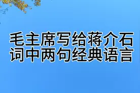 毛主席写给蒋介石的词《临江仙.寄友》中两句经典词语