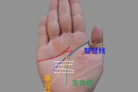 太阳线双条见横纹干扰，中年的坎和犯小人有关。