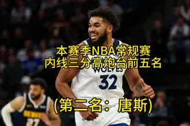 本赛季NBA常规赛内线三分高炮台前五名，第二名：唐斯视频封面