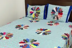 杂色碎布头也可以做出漂亮的布艺床单，学着做一个吧