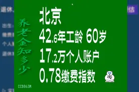 北京养老金，工龄42.6年，个人账户17.2万，60岁退休养老金视频封面