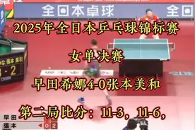 女单决赛！2025年全日本乒乓球锦标赛早田希娜4-0张本美和视频封面