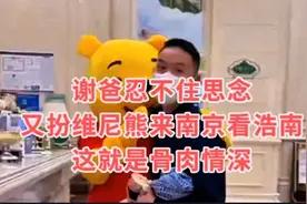 谢爸忍不住思念，扮维尼熊来南京看浩南，这就是骨肉情深#谢浩南视频封面