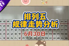 排列五今日规律讲解（6月30日）视频封面