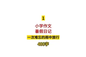 小学作文 暑假日记 一次难忘的雨中旅行 400字视频封面