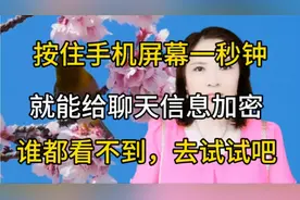 按住手机屏幕一秒钟，就能给聊天信息加密，无论是谁都看不到视频封面