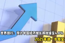 世界银行：预计中国经济增长将放缓至4.8%，2025年进一步降至4.1视频封面
