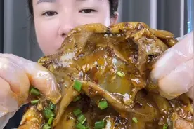 炖了一个不知道是啥鱼的鱼嘴，又大又肥，我大姐给我买的挺香