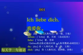 每天学一句德语 001：Ich liebe dich.  我爱你。视频封面